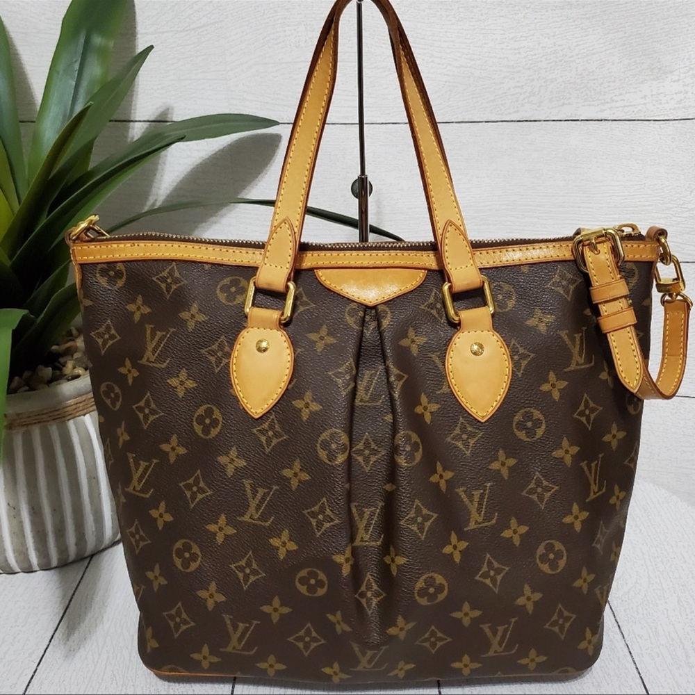 Louis Vuitton Brown Monogram Canvas Tote with Vachetta Trim